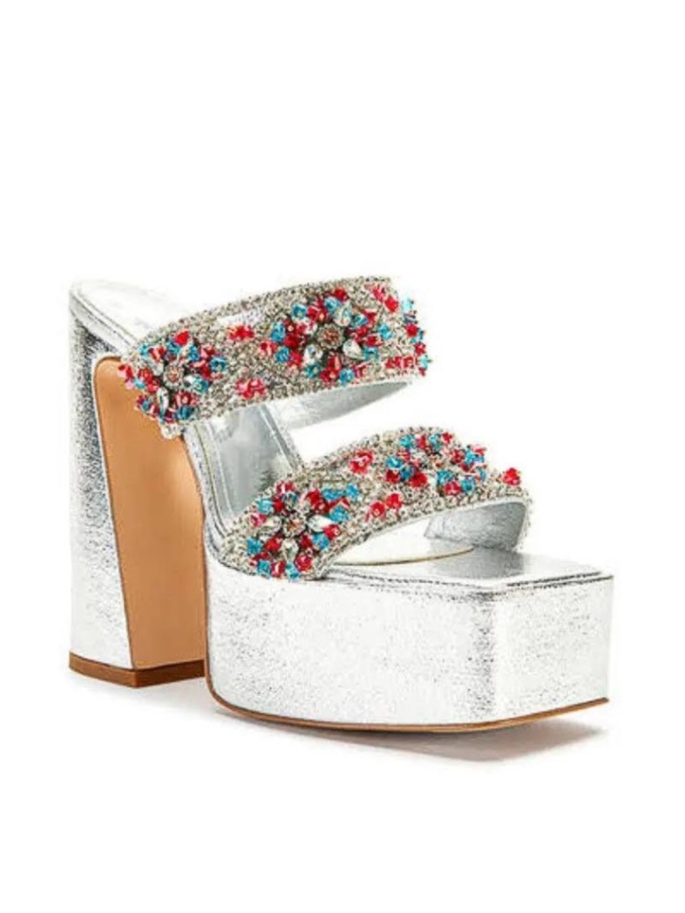 NWT Azalea Wang Cecilia Sequin Embellished Platform Sandal. Size 9 - Picture 2 of 6